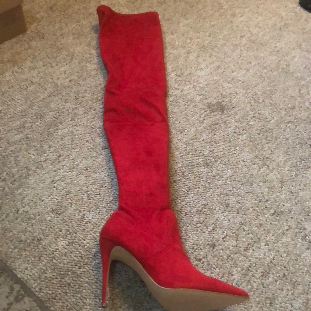 COPY - Steve Madden Red Suede Over Knee Boot 8.5